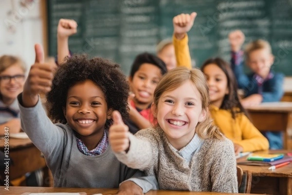 Fototapeta Celebrating Diversity A Glimpse Into an Engaging Classroom Where Students Thrive Together While Supporting Each Other's Success