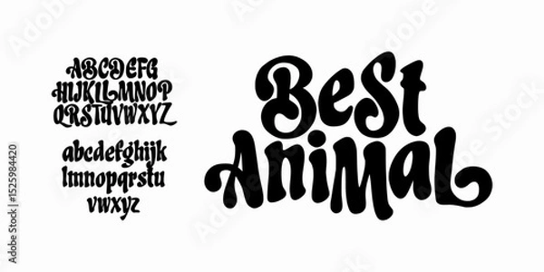 Obraz Elegant Font, Luxury Groovy Font. Creative Hand Drawn Uppercase,lowercase .Street Art Classic Lettering Fashion Designs Typography modern serif decorative vintage concept vector illustration