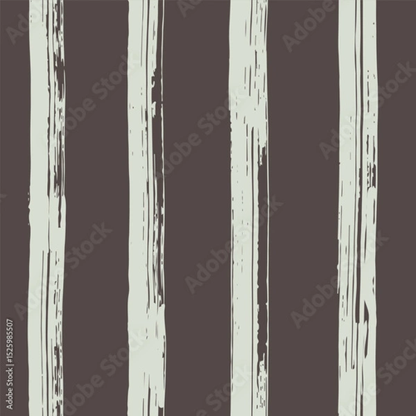 Fototapeta Stripes painted with dry brushstrokes in a simple minimalist pattern in colors of black and off white. Seamless vector pattern. Great for home decor, fabric, wallpaper, gift wrap, stationery, packing.