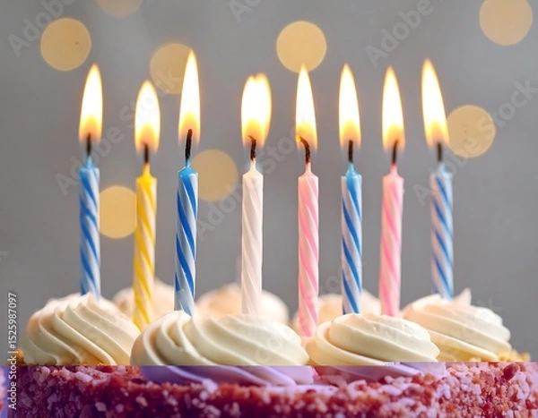 Obraz Birthday cake with candles (1)