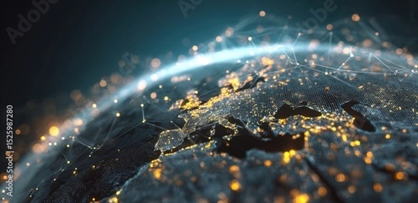 Fototapeta Europe globe networking technology background