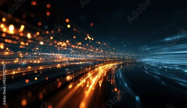 Fototapeta Abstract streaks of light tech background