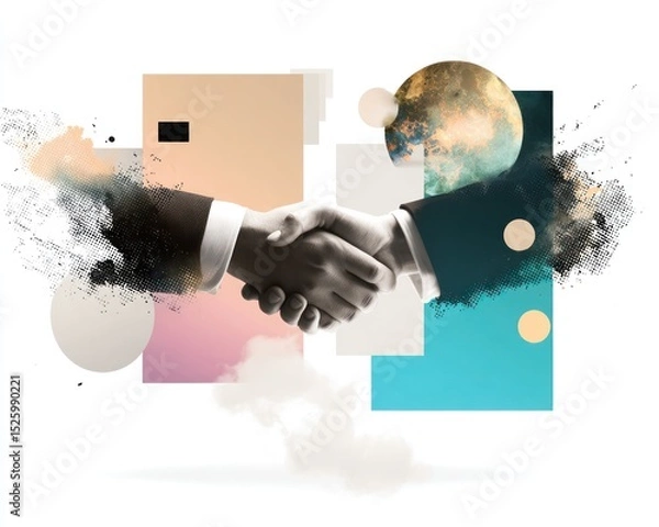 Obraz Abstract business handshake