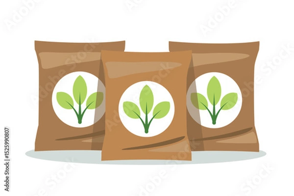 Fototapeta Flat Style Fertilizer Package vector illustration