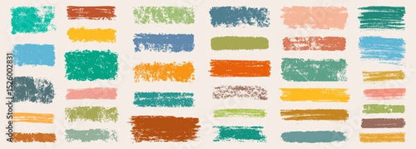 Obraz set of grunge paint, ink brush strokes. brush collection isolated on white background. Trendy brush stroke for black ink paint,grunge backdrop, dirt banner,watercolor design and dirty texture