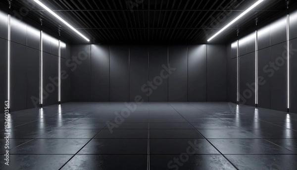 Obraz Dark, futuristic interior space