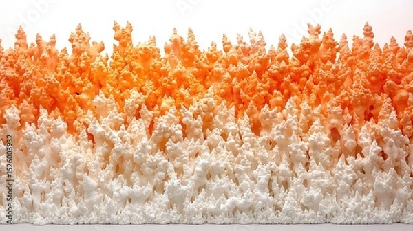 Fototapeta summer concept. Colorful abstract pattern of layered shapes in orange and white.