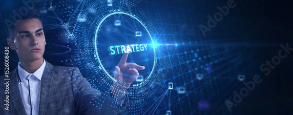 Fototapeta Business, Technology, Internet and network concept. Digital Marketing content planning advertising strategy concept.