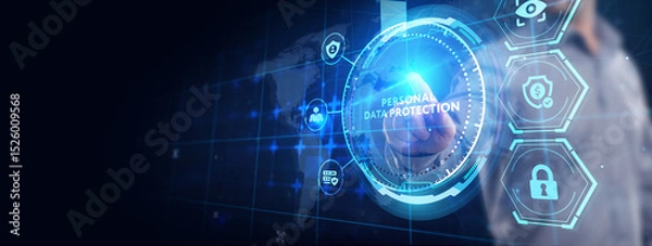 Fototapeta Data protection privacy concept. Personal data protection.