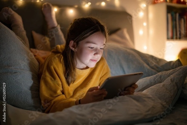 Fototapeta Managing Screen Time A Guide to Healthy Usage Habits for Children And Toddlers In Digital Era
