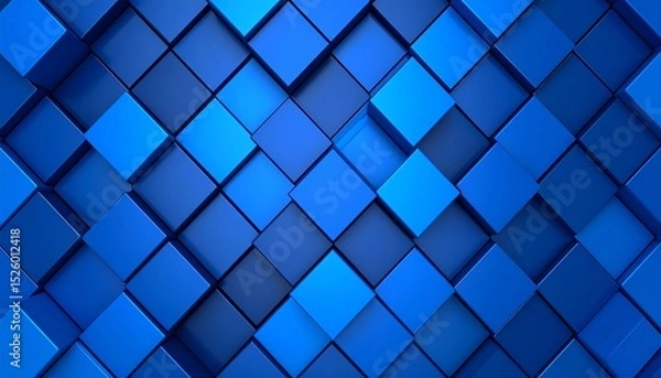 Obraz Abstract geometric pattern of stacked blue cubes
