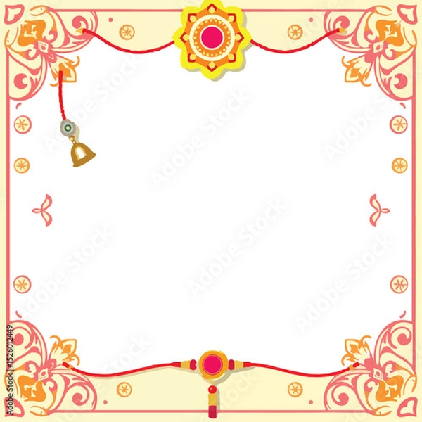 Fototapeta frame of flowers Raksha Bandhan