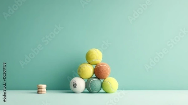 Obraz Tennis balls pyramid