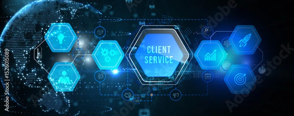 Fototapeta Business, Technology, Internet and network concept. Technical Support Center customer service. 3d illustration