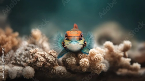 Obraz Tiny fish on coral reef