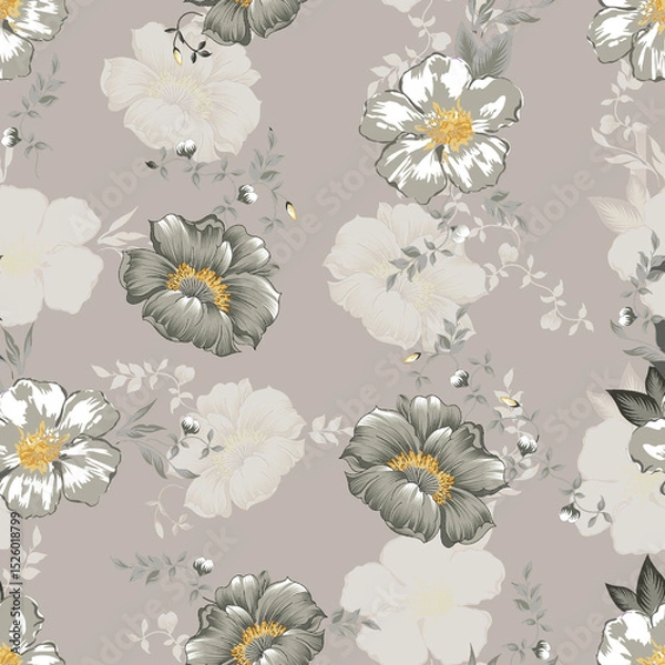 Obraz All Over Flower Design Seamless Pattern With Some Texture Digital Print Textile