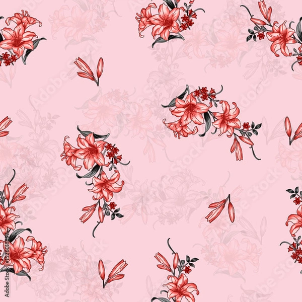 Obraz All Over Flower Design Seamless Pattern With Some Texture Digital Print Textile