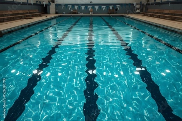 Fototapeta Swimming Pool Lanes. A view of the lanes in a competitive swimming pool