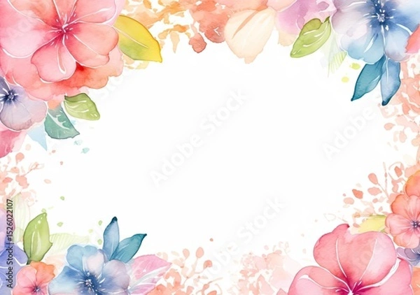 Obraz Watercolor floral frame