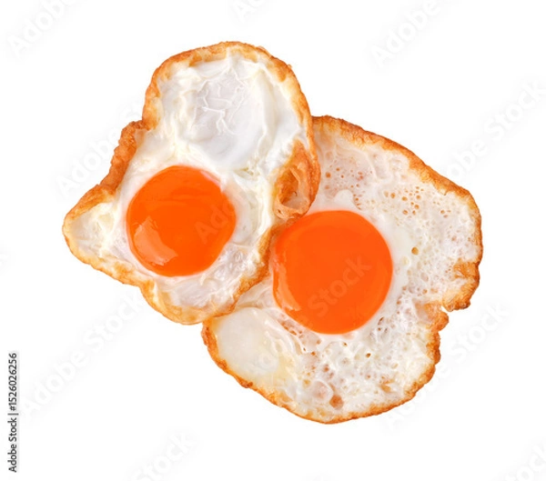 Obraz Fried egg , Fried sunny side up egg stacked on top of each other on transparent png