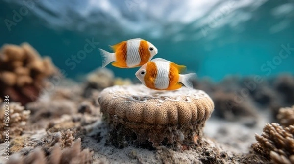 Obraz Two small fish on coral