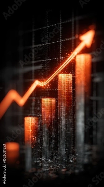 Fototapeta Chart showing upward trend