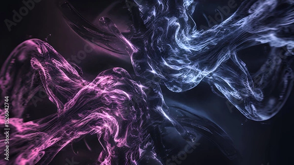 Fototapeta A high-resolution visual of quantum computing with ethereal glowing particles forming complex data structures.