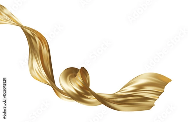 Fototapeta Luxury gold wave on white background with copy space 3D render