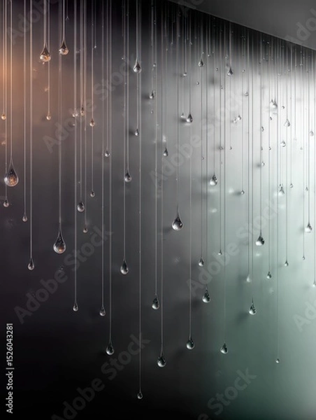 Fototapeta Abstract rain drops on a wall