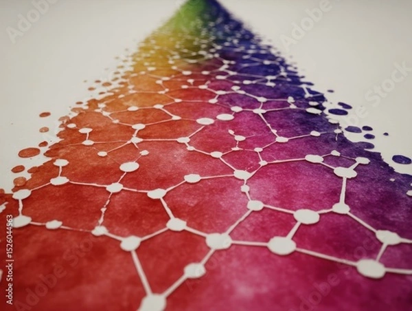 Fototapeta Abstract rainbow network design