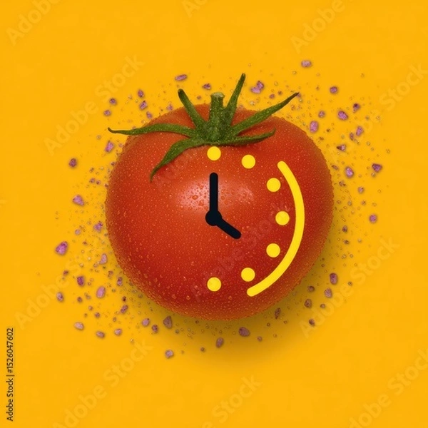 Fototapeta Tomato with a clock