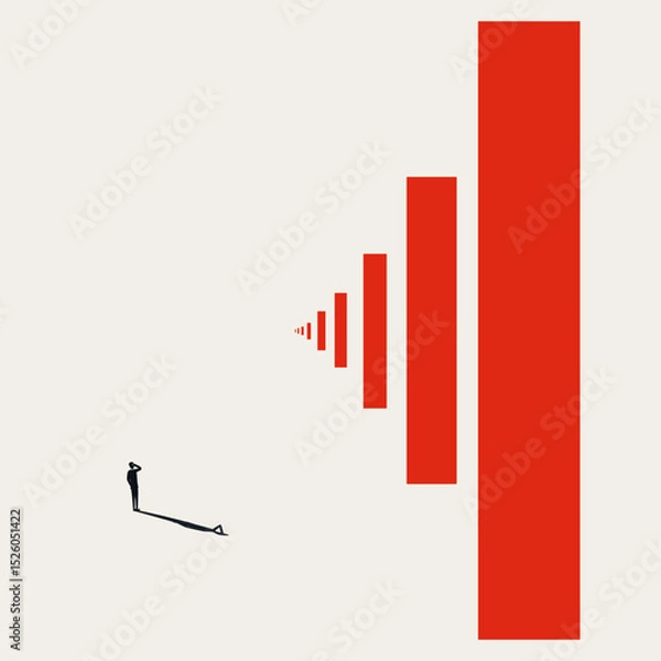 Fototapeta Business or career opportunities and decisions vector concept. Symbol of challenge, growth. Minimal design eps10 illustration.