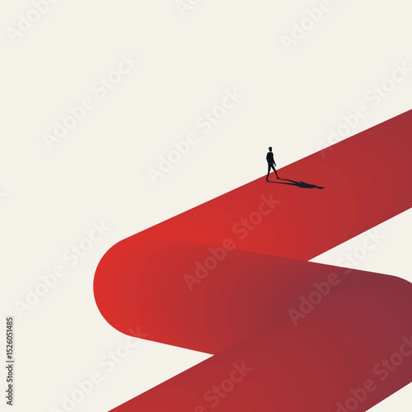 Fototapeta Business career path vector concept. Symbol of ambition, leadership, development, promotion. Minimal design eps10 illustration
