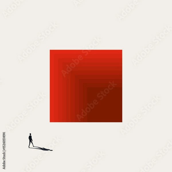 Fototapeta Business risk or adventure abstract vector concept. Symbol of courage, challenge, unknown. Minimal design eps10 illustration.
