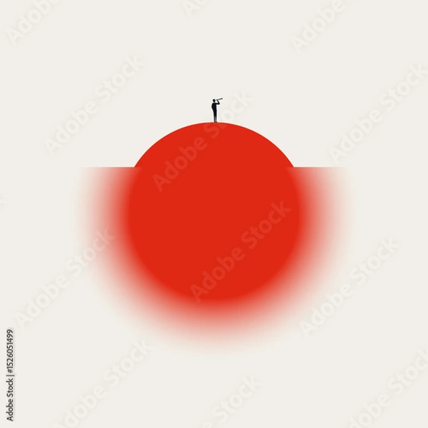 Fototapeta Business visionary and leader vector concept. Symbol of ambition, motivation, career success. Minimal design eps10 illustration.