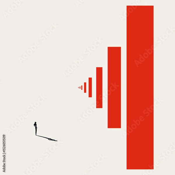 Fototapeta Business or career opportunities and decisions vector concept. Symbol of challenge, growth. Minimal design eps10 illustration.
