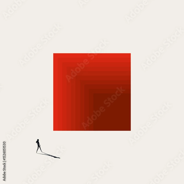 Fototapeta Business risk or adventure abstract vector concept. Symbol of courage, challenge, unknown. Minimal design eps10 illustration.