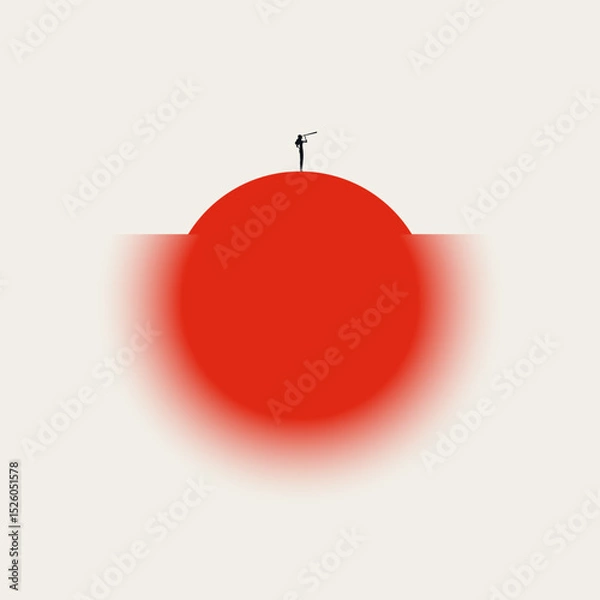 Fototapeta Business visionary and leader vector concept. Symbol of ambition, motivation, career success. Minimal design eps10 illustration.