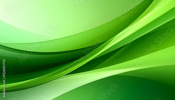 Obraz A smooth, abstract design featuring various shades of green waves.