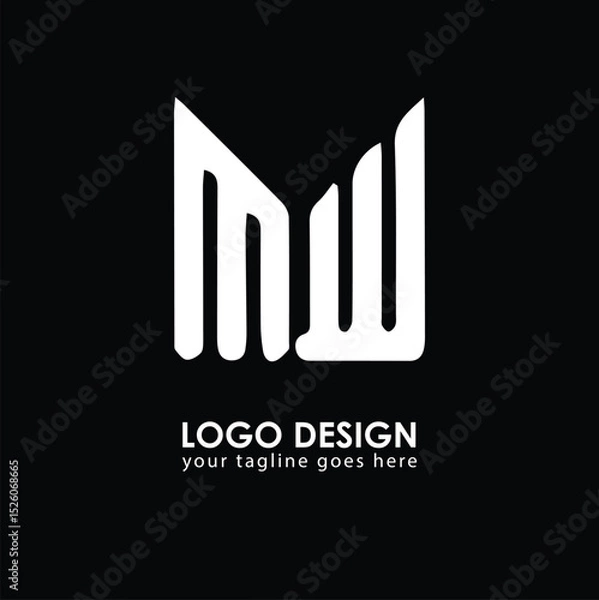 Fototapeta MW MW Logo Design, Creative Minimal Letter MW MW Monogram