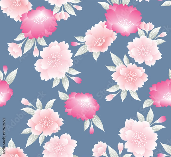 Fototapeta Japanese Sweet Flower Vector Seamless Pattern