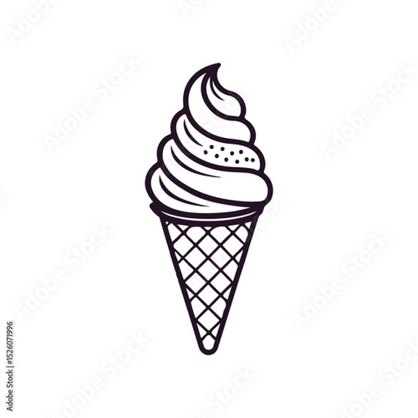 Fototapeta Modern Ice Cream Logo Design – Minimalist Vector Badge for Dessert Shops & Cafés Ice cream logo clipart set. Colorful cone ice cream icon clip art in pictogram style vector illustration color pastel 