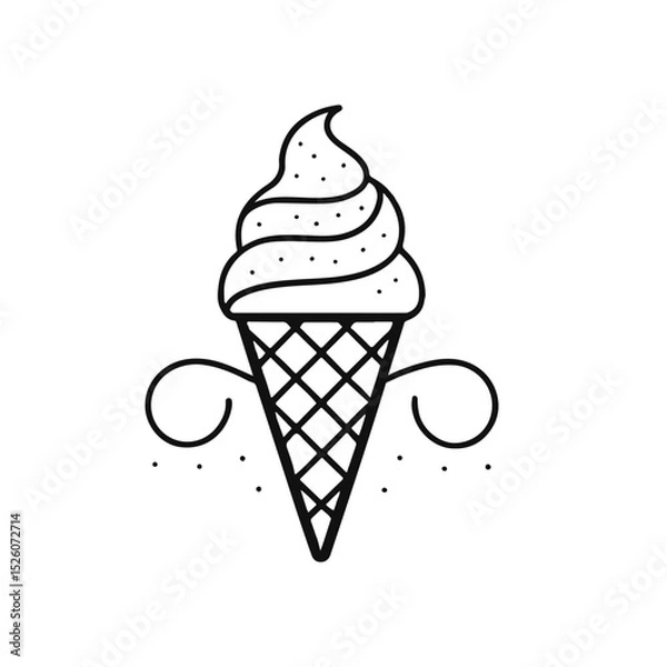 Fototapeta Modern Ice Cream Logo Design – Minimalist Vector Badge for Dessert Shops & Cafés Ice cream logo clipart set. Colorful cone ice cream icon clip art in pictogram style vector illustration color pastel 