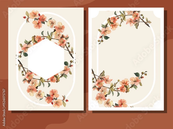 Obraz  Floral Watercolor Frame Watercolor Floral Wreath Frame Pastel Flower Wreath Circle Design A hand-painted watercolor floral wreath with pastel flowers and leaves. Ideal for wedding invitations, greet