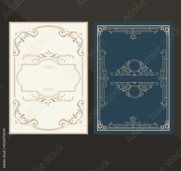 Obraz Vintage frame Elegant Vintage Frame Design Template - Ornamental Border Art This elegant vintage frame template features intricate ornamental borders with a luxurious and classic aesthetic.