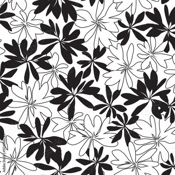 Fototapeta Seamless pattern with beautiful plants perfect for textiles,