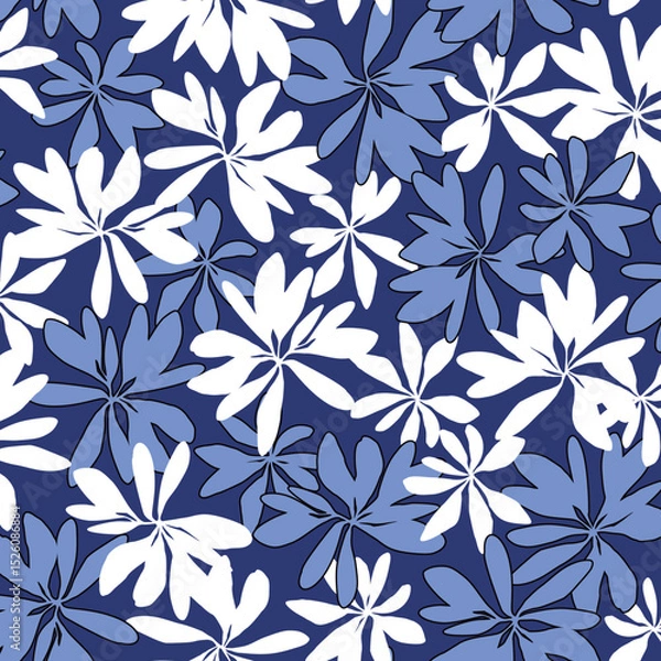 Fototapeta Seamless pattern with beautiful plants perfect for textiles,