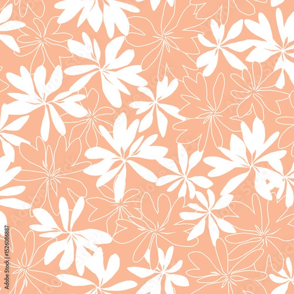 Fototapeta Seamless pattern with beautiful plants perfect for textiles,