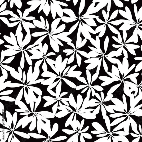Fototapeta Seamless pattern with beautiful plants perfect for textiles,