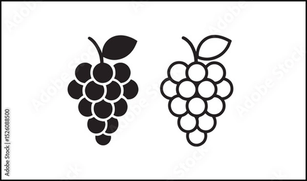 Fototapeta Grape vector outline and silhouette design